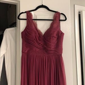 Wine colored bridesmaid dress!